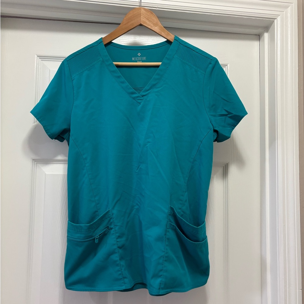 Med Couture Women's Teal Scrub Top